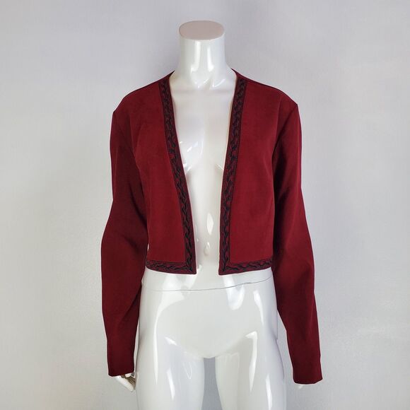 Vintage 90's Jessica Maroon Bolero Jacket - Picture 2 of 8